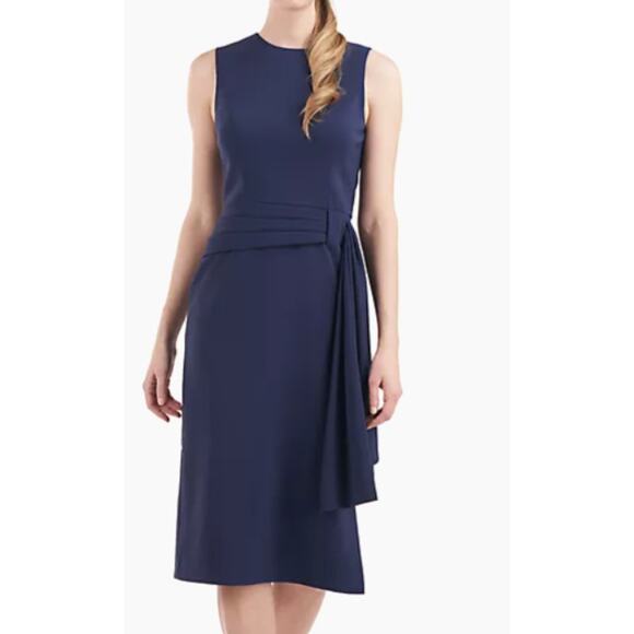 Kay Unger Raven Stretch Crepe Midi-Dress Size 4 New - Picture 12 of 12